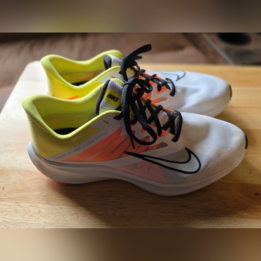 Nike White and Yellow Running Shoes